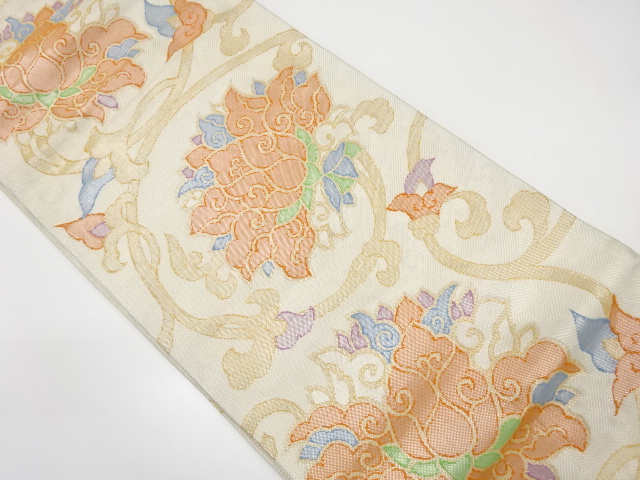 佐賀錦　唐花模様織り出し袋帯